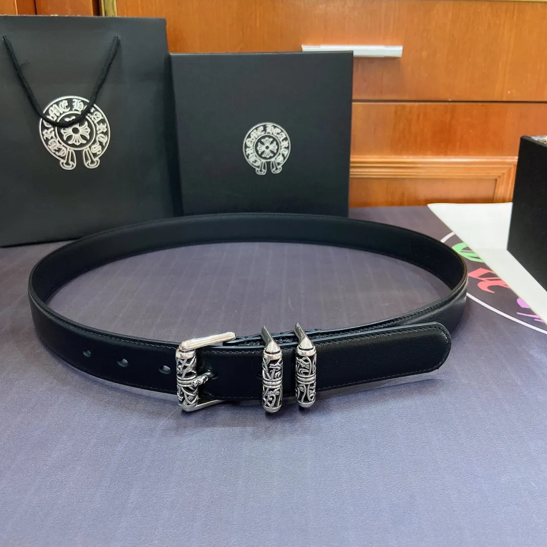 𝐂𝐡𝐫𝐨𝐦𝐞𝐇𝐞𝐚𝐫𝐭𝐬 Crow Heart Celtic Dragon pin buckle belt [fixed style], brass silver-plated buckle head and imported wax leather belt, very cool. Width 3.0cmp520